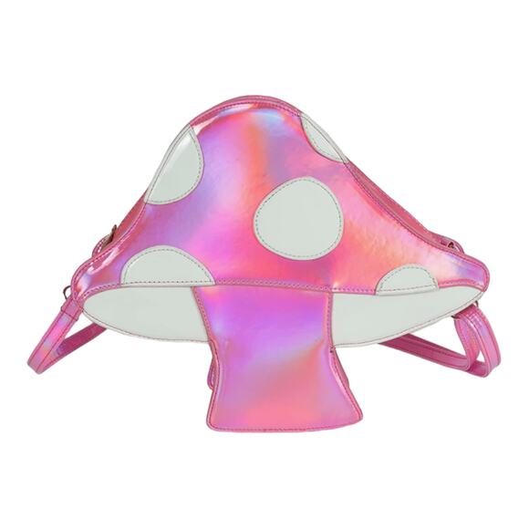 Shroomaroonies Psychedelic Pink MUSHROOM HANDBAG Purse 12x10 Crossbody Shoulder! - Picture 8 of 10
